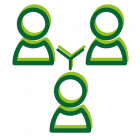 Логопедический центр "Берегиня" 3 зеленых человечка скрепленные линией