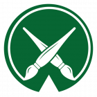 Логопедический центр "Берегиня" Мастерская чудес арт студия две кисточки рисуют линию круга в зеленом круге